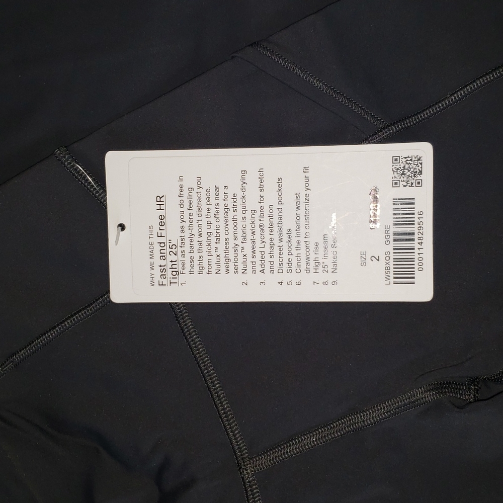 Lululemon Fast & Free HR Tight 25" 2 Nwt - Picture 5 of 8